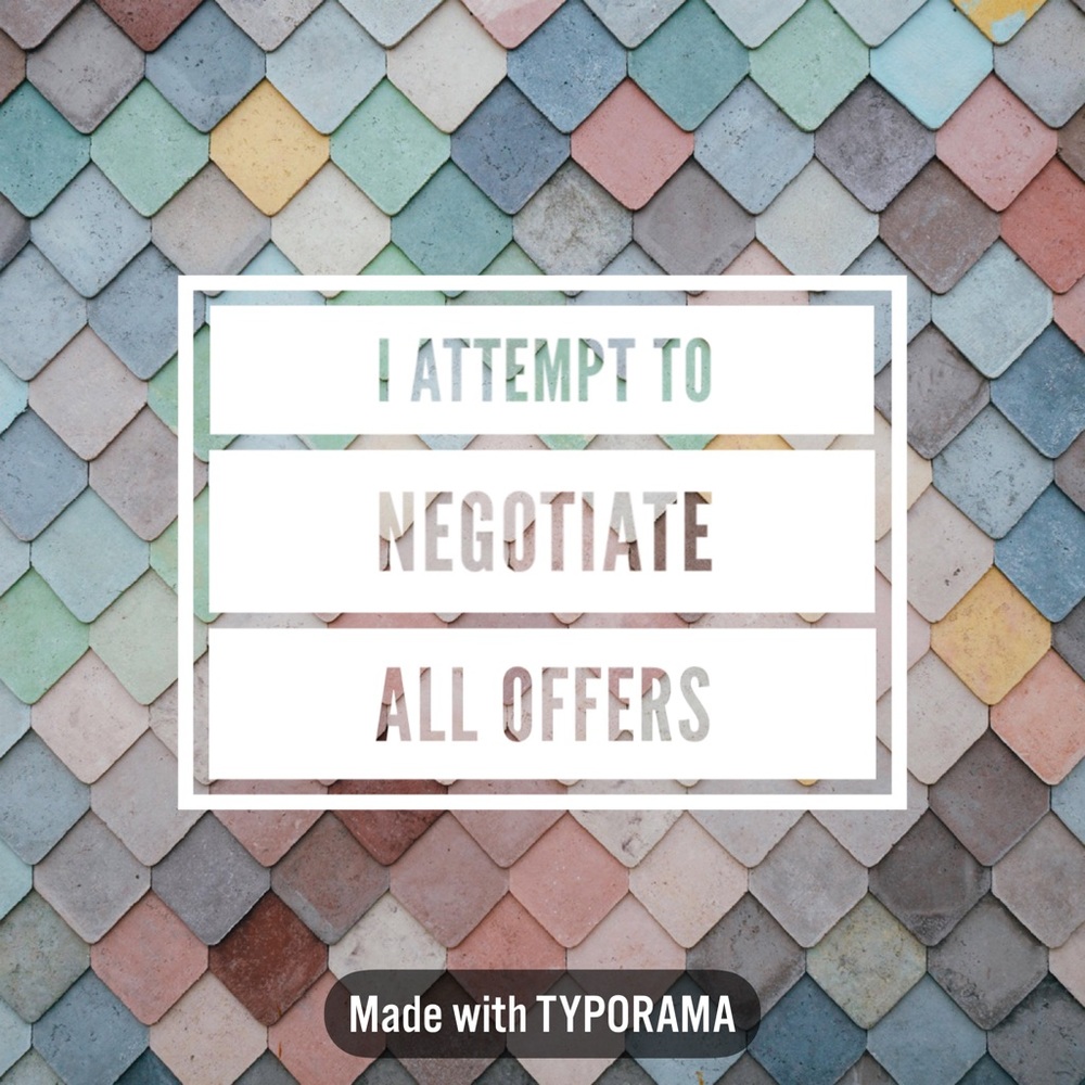 Let's negotiate!